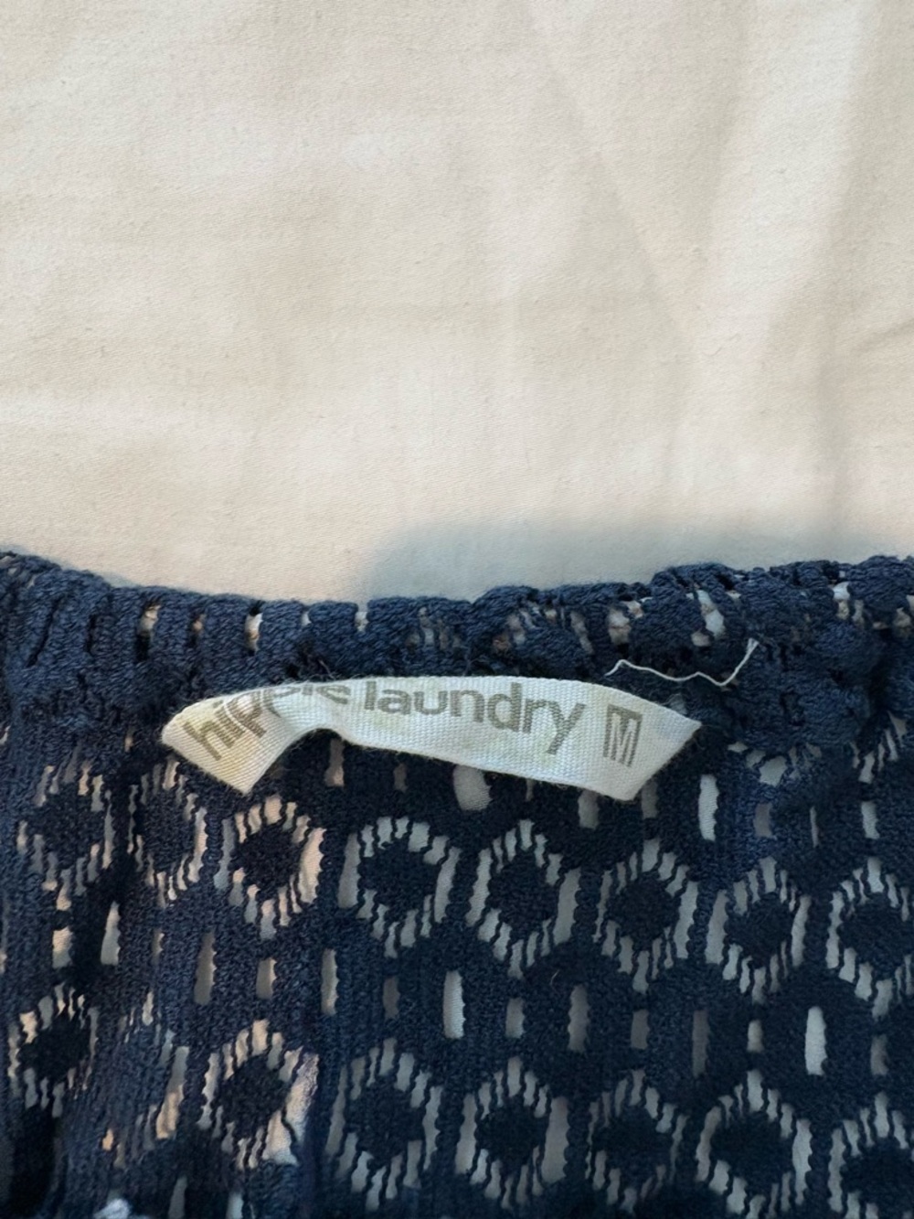 hippie laundry Navy Embroidered Tank Top with Beaded Halter Straps - Picture 3 of 5